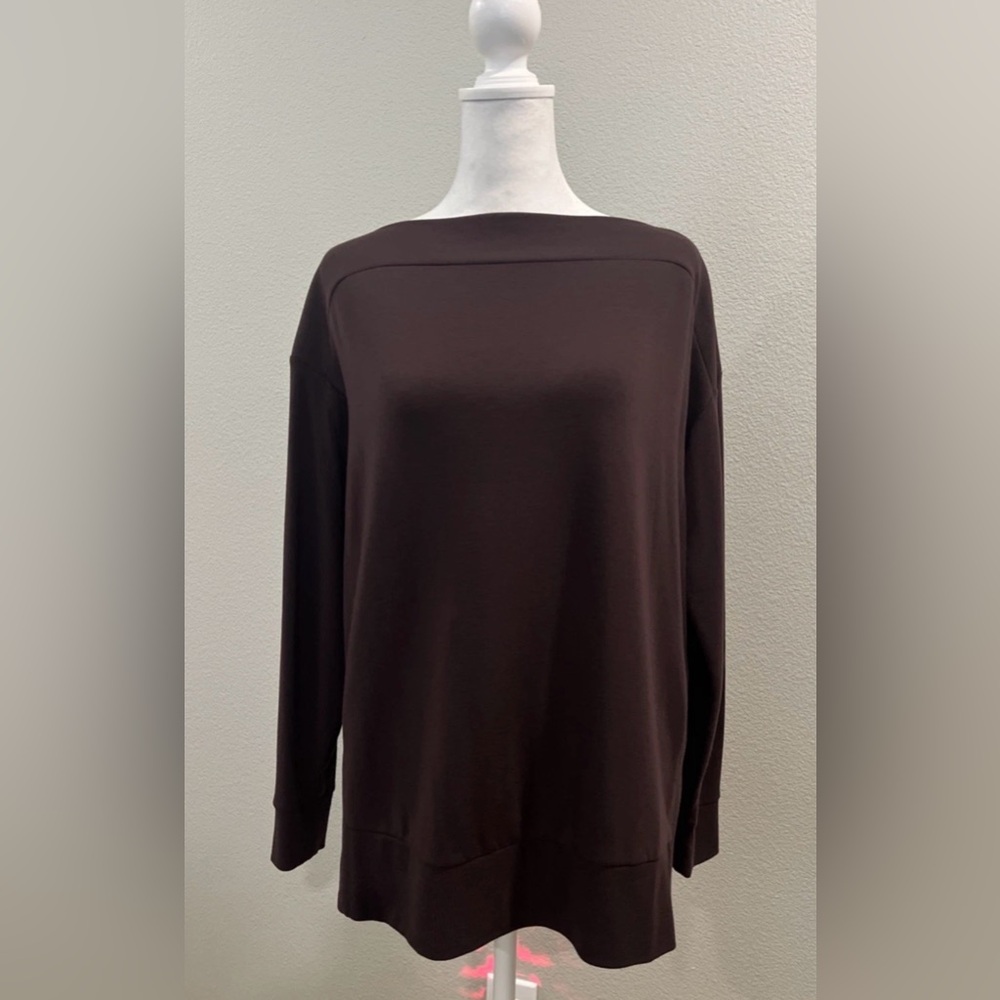Lou & Grey Signature Soft Women’s Plum Boatneck Fleece Lined Sweater Small